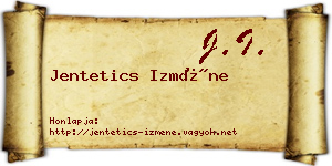 Jentetics Izméne névjegykártya